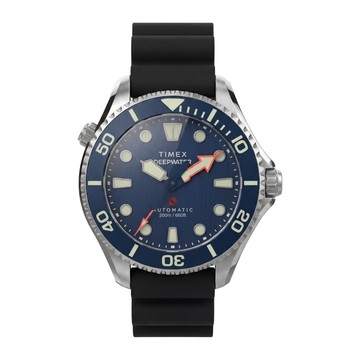 TIMEX Deepwater Meridian 200 HEV 44毫米 專業自動機械潛水錶(藍x黑 TXTW3A01700)