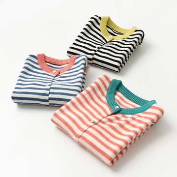 早晚可穿 兒童條紋開衫 男童女童圓領長袖毛衣外套中大童春秋款