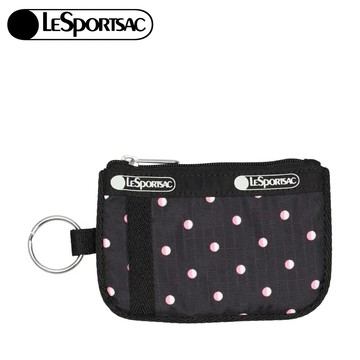 |快速出貨|Lesportsac Key Card Holder 卡片零錢包 送禮-粉色點滴