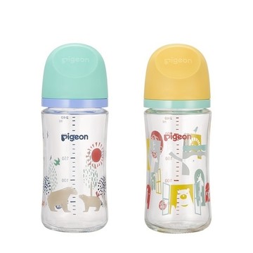 Pigeon貝親第三代母乳實感玻璃彩繪款240ml【六甲媽咪】