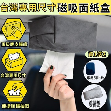 【一朵花✨台灣尺寸專用🧲頂級麂皮】車用面紙盒 磁吸面紙盒 車用衛生紙盒 紙巾盒 磁吸衛生紙盒汽車 汽車磁吸衛生紙盒