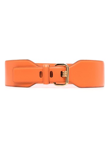 ETRO - logo-bucket leather belt - women - Calf Leather/Calf Leather - 85 - Orange