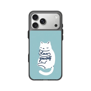 iPhone 17 Pro Max Clear (相機按鈕) 酷墨灰 - ilovedoodle (Lim Heng Swee) - Mindful Cat - Love Yourself
