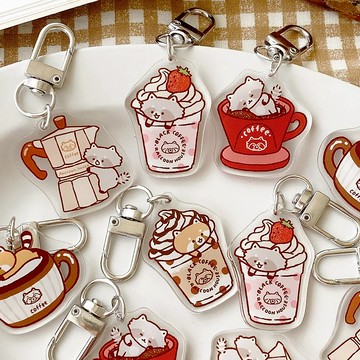 浣熊咖啡屋壓克力鑰匙圈六代/吊飾/共5款