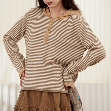 連帽條紋毛衣834480