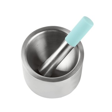 搗碎器 304不銹鋼搗蒜器搗碎器搗藥罐蒜泥器家用手動蒜石臼子研磨器擂缽『XY15728』