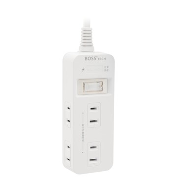 BOSS 1開6插2P高溫斷電正側插延長線-1.8米 S-09N （紙袋）_廠商直送