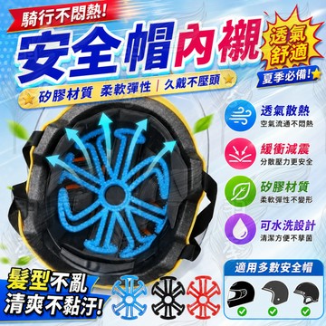 ✨台灣出貨✨ 安全帽墊 安全帽隔熱墊 矽膠安全帽內襯 不塌髮神器 隔熱 透氣 舒適 防滑 輕量 涼感 通風