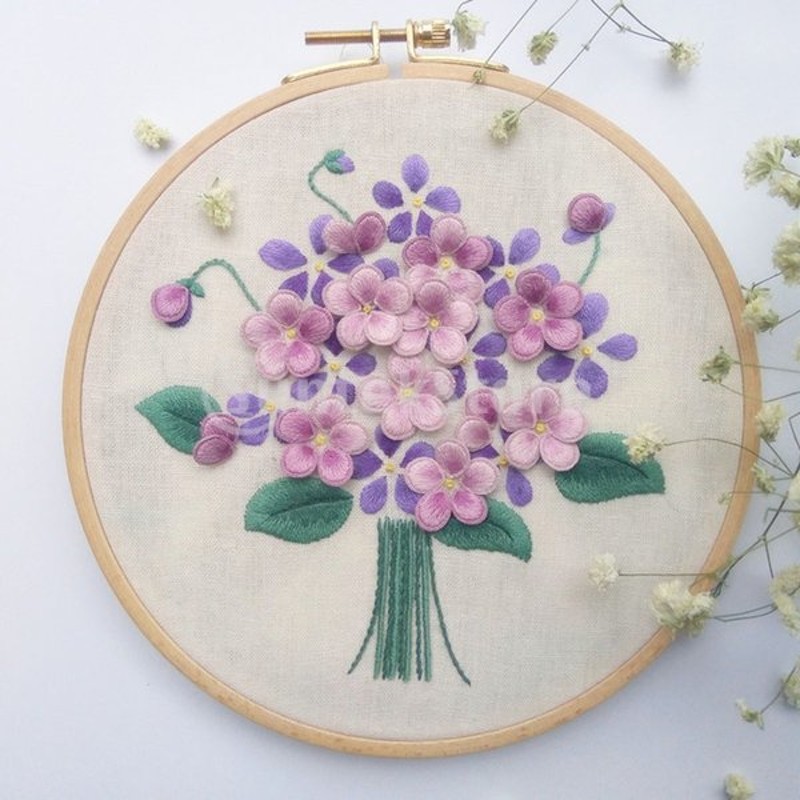 初心者のための3dパンジーの花の切り株の工芸品のdiyの刺繍スターターキット 通販 Lineポイント最大0 5 Get Lineショッピング