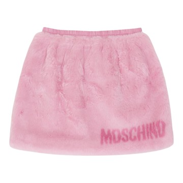Moschino Kids 粉色絨毛短裙