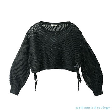 earth music  金蔥亮片洞洞針織衫