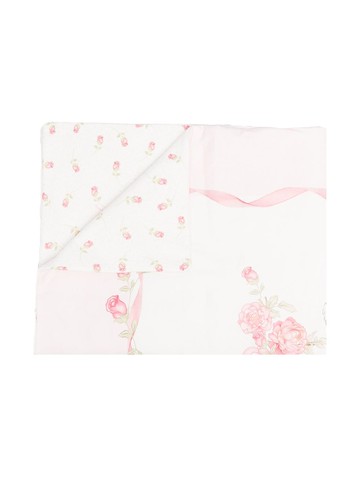 Monnalisa - bunny-print double-layered blanket - kids - Polyester/Cotton - One Size - White