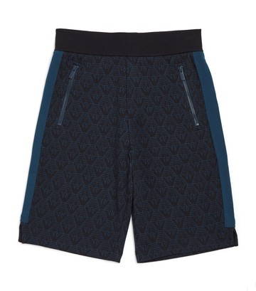 Emporio Armani Kids Cotton-Blend Jacquard Logo Shorts