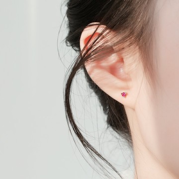 925純銀耳釘女彩色藍色水鉆小耳環小香風設計感睡覺免摘百搭耳飾