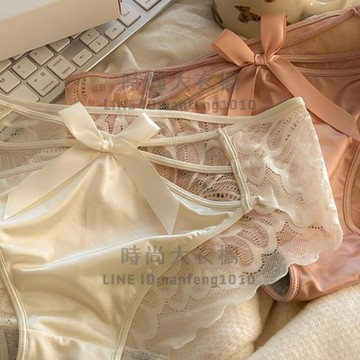 純欲性感透明鏤空蕾絲內褲女中腰純棉襠女士三角褲頭【時尚大衣櫥】
