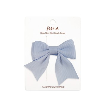 Feena - No.21蝴蝶結髮夾-淺藍