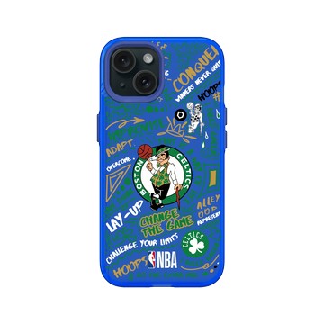 iPhone 15 Clear 激光藍 - NBA - 塗鴉系列-波士頓塞爾提克 Boston Celtics - Graffiti
