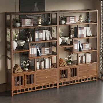 【含稅/免運】 新中式博古架多寶閣茶葉展示柜非實木擺件柜茶具置物架客廳書架子