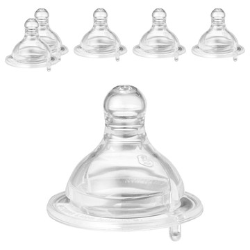 PiYOPiYO 黃色小鴨 媽咪乳感防脹氣 標準口徑奶瓶用奶嘴 十字型 M 3個  3個月以上  2組