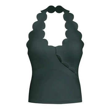 RIVIERA SCALLOP HALTER BRA TANK 象牙白 S