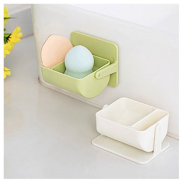 壁掛式旋轉粉撲收納盒(1入) 款式可選