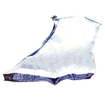 阿莎&布魯 中筒PVC輕巧特防滑雨鞋套  白黑  XL