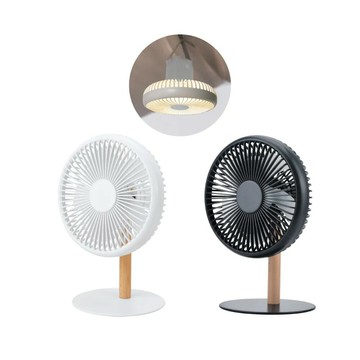 【KINYO】原木質感充電桌扇7吋 (UF-7059)