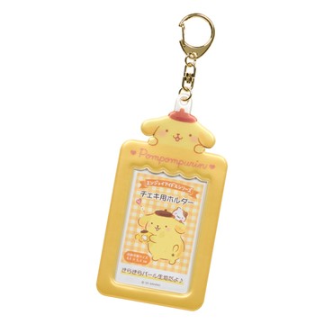 asdfkitty*布丁狗珠光 票卡套附鑰匙圈 證件套 悠遊卡套 隨身相框-可放拍立得照片-日本正版
