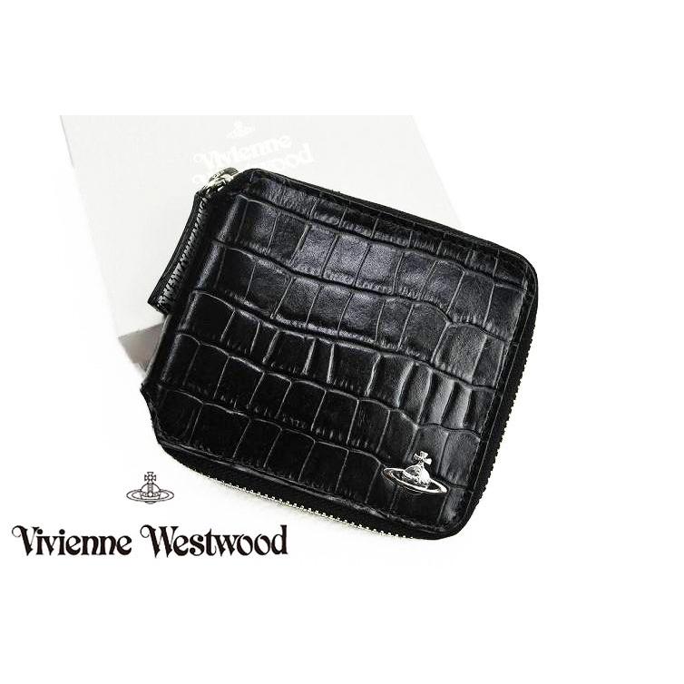 Vivienne Westwood 牛革クロコ 2つ折り財布 - 小物