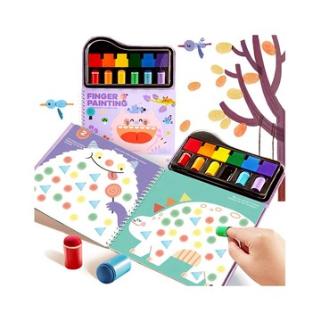 【Mirola Kids 原創美玩】指印畫塗鴨本套裝-指套款(含顏料)