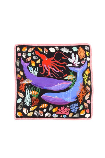 英國設計師 Karen Mabon 真絲方巾 | 深海世界