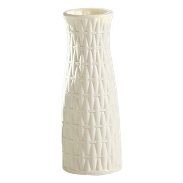 北歐簡約塑膠花瓶 白色 居家裝飾  高21cm x 寬 8cm