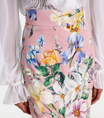 Dolce & Gabbana Floral silk-blend pencil skirt