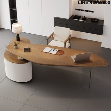 免運 開立發票 老板桌 老闆桌 總裁桌 經理桌 主管桌 大班台 實木老板桌 董事長辦公桌 實木異形女士老板桌設計師小空間辦公桌單人大班臺新款高級感 支持訂製