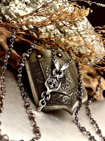 【巴洛克系列】託付 925純銀 墜飾 (不含鍊)附調整皮繩