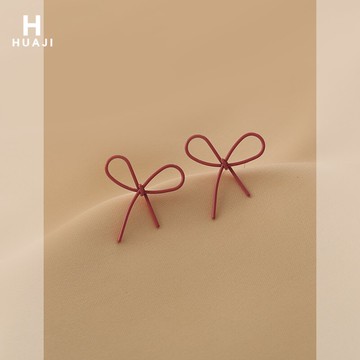 花跡蝴蝶結耳環女韓國氣質網紅小清新甜美耳釘夏季新款潮耳飾