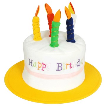 Partyshow 高級生日蛋糕帽  1個  黃色