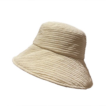 漁夫帽盆帽-條紋褶皺純色時尚女帽子2色73xu20【獨家進口】【米蘭精品】