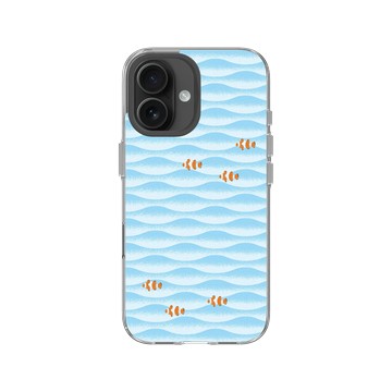 iPhone 16 Clear Case（相機按鈕） 透明 - Ocean Collection: Let's Sea 海洋系列：一路向海 - 海波交響（小丑魚）