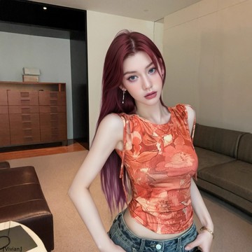 撞色系帶無袖背心女夏季純欲辣妹小衆修身短款上衣