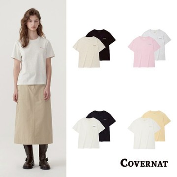 [COVERNAT]25SS 女士 短袖T恤 圓領大學t 春夏糖果色淨版寬鬆打底衫 2-PACK（多色任選）