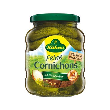 Kuhne 冠利 德式酸小黃瓜 含蒔蘿及洋蔥  330g  370ml  1罐