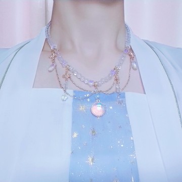 【星河】古風項鏈女幻彩水滴吊墜復古宮廷古典漢服瓔珞軟瓔珞配飾