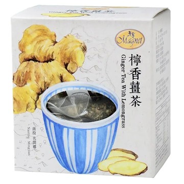 Magnet 曼寧 檸香薑茶 南投名間鄉老薑 45g 口感清新檸檬草  3g  15包  1盒