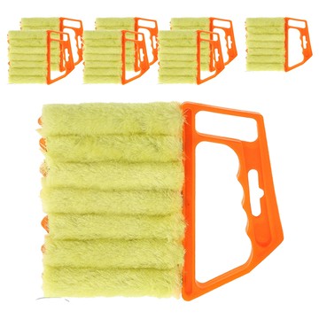 上手家居 可拆式百葉窗清潔刷/縫隙刷/冷氣清潔刷  橘紅 + 黃色  8個