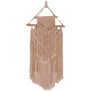 純手工波希米亞編織流蘇掛飾  小三角雙V壁掛流蘇 (小款) 木棍20cm寬 x 45cm長  65 x 35cm  鷹眼掛飾