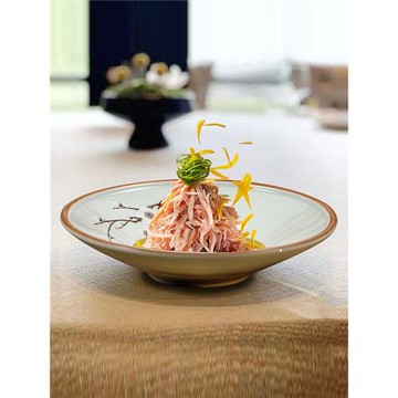 高檔酒店特色中式小腳斗笠碗冷菜碟涼菜創意個性盤子餐具餐廳商用