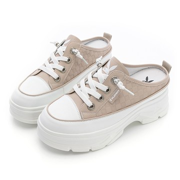 ⚡激瘦派對 獨家45折UP｜PLAYBOY 蜜糖佳人 真皮兔兔增高穆勒鞋-杏(PY1069)