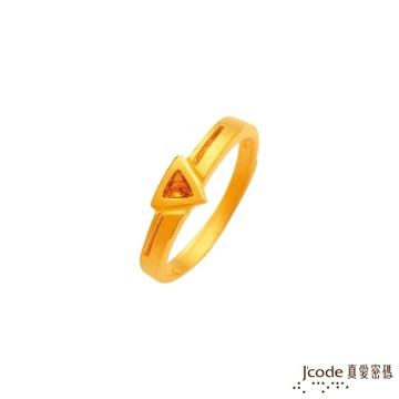 J code真愛密碼金飾 愛情方向黃金/水晶女戒指