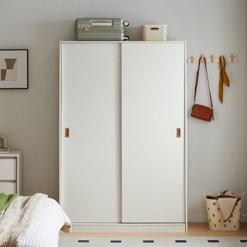 林氏木業北歐小戶型1.2M滑門衣櫃LS466-白色-(H014390635)